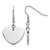 Chisel Stainless Steel Polished Heart Dangle Shepherd Hook Drop French Wire Earrings, 33 mm