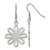 Chisel Stainless Steel Polished Large Flower Dangle Shepherd Hook Drop French Wire Earrings, 45 mm