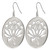 Chisel Stainless Steel Polished Flower Cut Out Dangle Shepherd Hook Drop French Wire Earrings, 68 mm - View 3