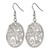 Chisel Stainless Steel Polished Fancy Swirl Cut Out Dangle Shepherd Hook Drop French Wire Earrings, 49 mm - View 3