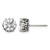 Chisel Stainless Steel Antiqued and Polished Round Cubic Zirconia Stud Earrings, 9 mm