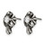 Chisel Stainless Steel Antiqued and Polished with Cubic Zirconia Cross Stud Earrings, 8 mm - View 3