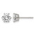 Chisel Stainless Steel Polished 6 mm Round Cubic Zirconia Stud Stud Earrings, 7 mm Long