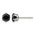 Chisel Stainless Steel Polished 6 mm Black Round Cubic Zirconia Stud Stud Earrings, 7 mm Long