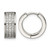 Chisel Stainless Steel Brushed and Polished with Cubic Zirconia 6 mm Hinged Hoop Earrings, 10 mm Long
