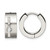 Chisel Stainless Steel Brushed and Polished with Cubic Zirconia 7 mm Hinged Hoop Earrings, 10 mm Long