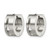 Chisel Stainless Steel Brushed and Polished with Cubic Zirconia 7 mm Hinged Hoop Earrings, 10 mm Long - View 3