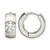 Chisel Stainless Steel Brushed and Polished with Cubic Zirconia Round 7 mm Hinged Hoop Earrings, 14 mm Long