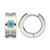 Chisel Stainless Steel Brushed and Polished Yellow Ion-Plated with Blue Cubic Zirconia Hinged Hoop Earrings, 10 mm