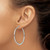 Chisel Stainless Steel Polished and Textured 40 mm Diameter Hoop Earrings - View 4