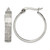 Chisel Stainless Steel Polished and Textured Hoop Earrings, 25 mm