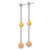 Stainless Steel Tri-Color Ion-Plated Laser Cut Post Dangle Earrings, 62.4 mm - View 3