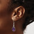 Stainless Steel Synthetic Amethyst Drop French Wire Earrings, 38 mm - View 4