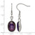 Stainless Steel Synthetic Amethyst Drop French Wire Earrings, 38 mm - View 5