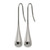 Chisel Stainless Steel Polished Shepherd Hook Drop French Wire Earrings, 35 mm - View 3