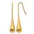 Chisel Stainless Steel Polished Yellow Ion-Plated Shepherd Hook Drop French Wire Earrings, 35 mm
