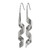 Chisel Stainless Steel Polished and Textured Swirl Shepherd Hook Drop French Wire Earrings - View 2