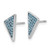 Stainless Steel Blue Crystal Triangles Stud Earrings, 13 mm - View 3