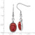 Stainless Steel Red Agate Oval Dangle French Wire Earrings, 42.75 mm - View 4