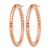 Chisel Stainless Steel Polished and Textured Rose Ion-Plated Hollow Hoop Earrings, 35 mm - View 3