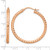 Chisel Stainless Steel Polished and Textured Rose Ion-Plated Hollow Hoop Earrings, 35 mm - View 5