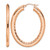 Chisel Stainless Steel Polished and Textured Rose Ion-Plated Hollow Oval Hoop Earrings, 49 mm