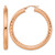 Chisel Stainless Steel Polished and Textured Rose Ion-Plated Hoop Earrings, 50 mm