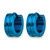 Chisel Stainless Steel Polished Blue Ion-Plated 5 mm Hinged Hoop Earrings, 13 mm Long - View 3