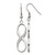 Chisel Stainless Steel Polished with Cubic Zirconia Infinity Dangle Shepherd Hook Drop French Wire Earrings, 55 mm