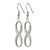 Chisel Stainless Steel Polished with Cubic Zirconia Infinity Dangle Shepherd Hook Drop French Wire Earrings, 55 mm - View 3