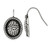 Stainless Steel Antiqued Oval Shepherd Hook Drop French Wire Earrings, 25.25 mm