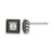 Chisel Stainless Steel Antiqued and Polished Cubic Zirconia Square Stud Earrings, 9 mm