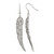 Stainless Steel Polished with Cubic Zirconia Dangle Shepherd Hook Drop French Wire Earrings, 66 mm