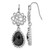 Stainless Steel Black Onyx Teardrop Shepherd Hook Dangle French Wire Earrings, 48.65 mm