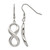 Chisel Stainless Steel Polished Infinity Dangle Shepherd Hook Drop French Wire Earrings, 42 mm, 13 mm Wide