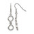 Chisel Stainless Steel Polished Infinity Dangle Shepherd Hook Drop French Wire Earrings, 42 mm, 10 mm Wide