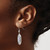 Chisel Stainless Steel Polished Grey Glass Oval Dangle Shepherd Hook Drop French Wire Earrings, 43 mm - View 4