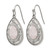 Stainless Steel Polished Rose Quartz and Cubic Zirconia Shepherd Hook Drop French Wire Earrings - View 3