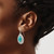 Chisel Stainless Steel Polished Simulated Turquoise and Cubic Zirconia Dangle Shepherd Hook Drop French Wire Earrings, 19 mm Wide - View 4