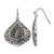 Chisel Stainless Steel Antiqued Polished and Textured Shepherd Hook Drop French Wire Earrings