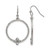 Stainless Steel Polished and Textured with Cubic Zirconia Shepherd Hook Drop French Wire Earrings