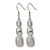 Stainless Steel Polished Cubic Zirconia Square Shepherd Hook Drop French Wire Earrings - View 3