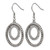Stainless Steel Antiqued and Polished with Cubic Zirconia Circle Dangle French Wire Earrings - View 3