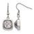 Chisel Stainless Steel Polished Square Grey Glass Dangle Shepherd Hook Drop French Wire Earrings, 36 mm