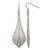 Stainless Steel Brushed and Polished Cubic Zirconia Dangle Shepherd Hook Drop French Wire Earrings