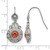 Chisel Stainless Steel Polished Red and Clear Cubic Zirconia Circle Dangle Shepherd Hook Drop French Wire Earrings, 30 mm - View 5