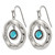 Stainless Steel Polished Wavy Circle with Blue Glass Shepherd Hook Drop French Wire Earrings - View 3