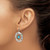 Stainless Steel Polished Wavy Circle with Blue Glass Shepherd Hook Drop French Wire Earrings - View 4