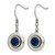 Chisel Stainless Steel Polished with Blue Druzy Dangle Shepherd Hook Drop French Wire Earrings, 35 mm - View 3