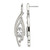 Stainless Steel Polished Textured Marquise Shape Cubic Zirconia Post Dangle Earrings